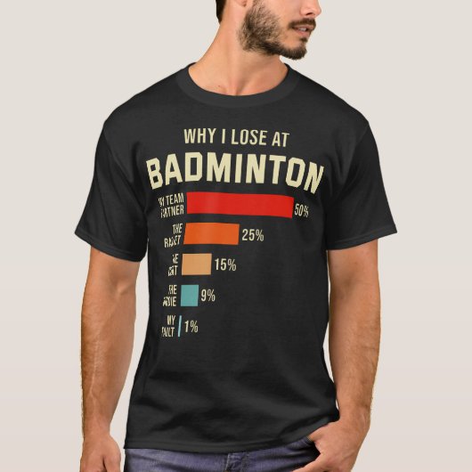 Grappige Badmintonspeler Verliest Bij Badminton T-shirt (Voorkant)
