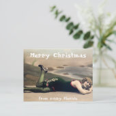 Grappige badpak Kerstmis uit Florida Feestdagenkaart (Staand voorkant)