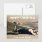 Grappige badpak Kerstmis uit Florida Feestdagenkaart (Voorkant / Achterkant)