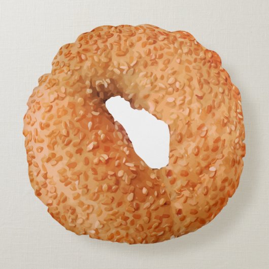 Grappige Bagel nieuwigheid Rond Kussen (Voorkant)
