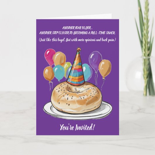 Grappige Bagel Verjaardag met Party Vibes (Voorkant)
