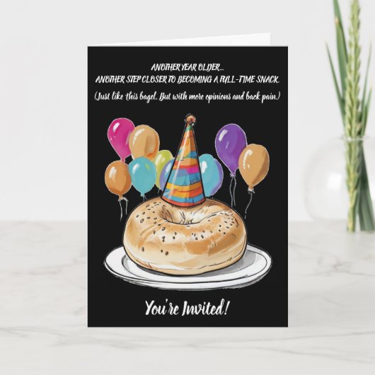 Grappige Bagel Verjaardag met Party Vibes (Voorkant)