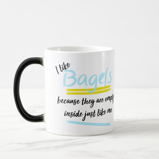 Grappige  Bagels, Ontwerp Leeg binnen humor Magische Mok (Links)