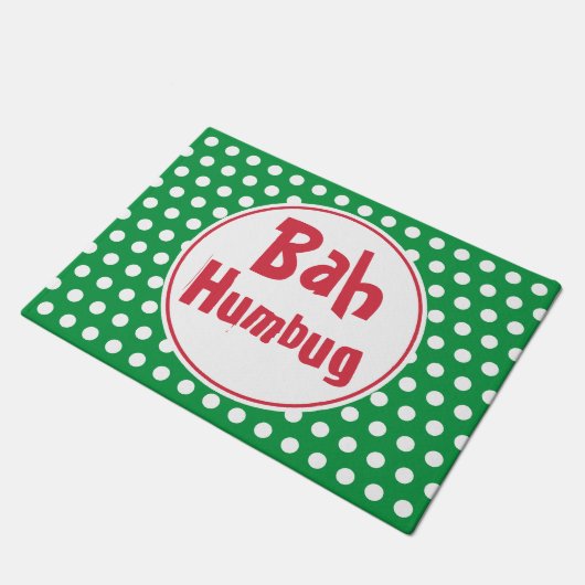 Grappige Bah Humbug Kerstmat Vloerkleed Deurmat (Schuin)