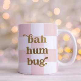 Grappige Bah Humbug Typografie geruit roze Koffiemok