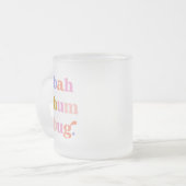 Grappige Bah Humbug Typografie Matglas Koffiemok (Voorkant links)