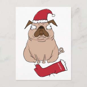 Grappige Bah Humpug Santa Pug Custom Christmas Kaa Feestdagenkaart