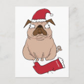 Grappige Bah Humpug Santa Pug Custom Christmas Kaa Feestdagenkaart (Voorkant)