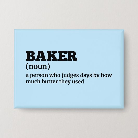 Grappige Bakery Worker Definitie Button (Voorkant)