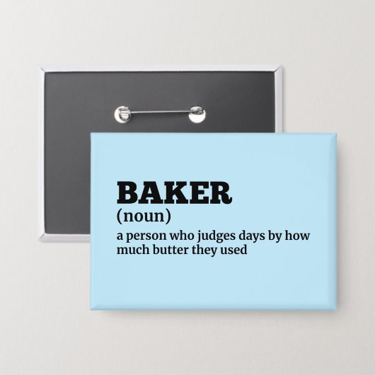 Grappige Bakery Worker Definitie Button (Voorkant / Achterkant)