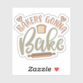 Grappige bakkers gaan grappige offerte bakken sticker (Vel)