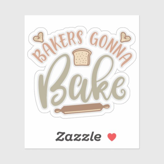 Grappige bakkers gaan grappige offerte bakken sticker (Vel)
