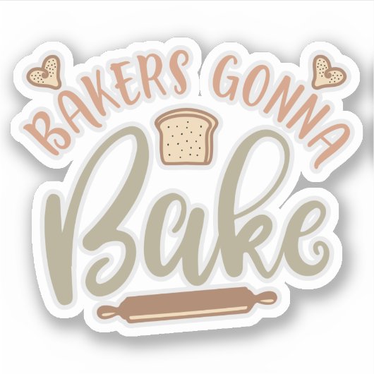 Grappige bakkers gaan grappige offerte bakken sticker (Voorkant)