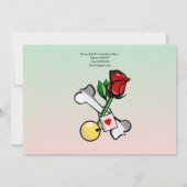 Grappige Bal Aan Keten Bachelorfeest Uitnodiging (Achterkant)