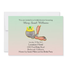 Grappige bal en ketting bruids douche uitnodiging