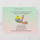 Grappige bal en ketting bruids douche uitnodiging (Voorkant / Achterkant)