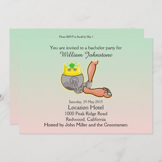 Grappige Bal En Ketting Verloofdfeest Uitnodiging (Voorkant / Achterkant)