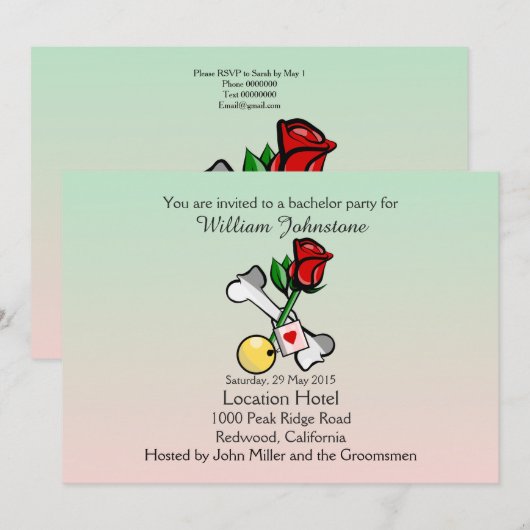 Grappige Bal En Ketting Verlovingsfeest Uitnodigin Kaart (Voorkant / Achterkant)