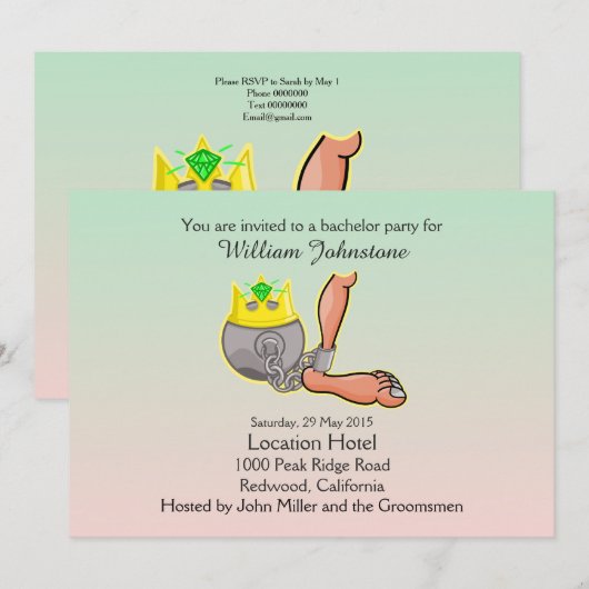 Grappige Bal en Ketting Verlovingsfeest Uitnodigin Kaart (Voorkant / Achterkant)