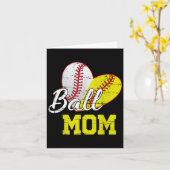 Grappige Bal Moeder Softbal Baseball Voor Vrouwen  Kaart (Gele Bloem)