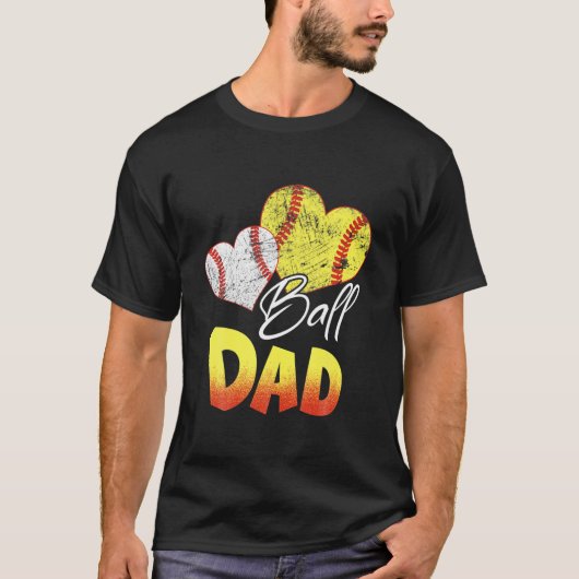 Grappige bal papa softbal honkbal geschenken t-shirt (Voorkant)