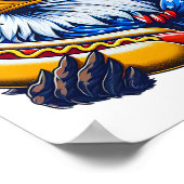 Grappige Bald Eagle Hotdog Amerikaanse vlag 4 juli Poster (Hoek)