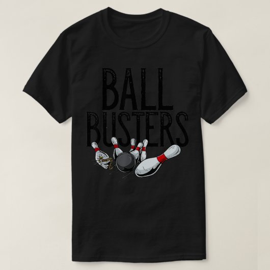 Grappige Ball Busters Koppels Bijpassende Bowling  T-shirt (Design voorkant)