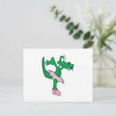 grappige ballerina alligator briefkaart (Staand voorkant)