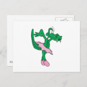 grappige ballerina alligator briefkaart (Voorkant / Achterkant)