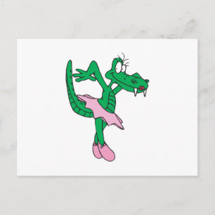 grappige ballerina alligator briefkaart