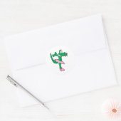 grappige ballerina alligator ronde sticker (Envelop)