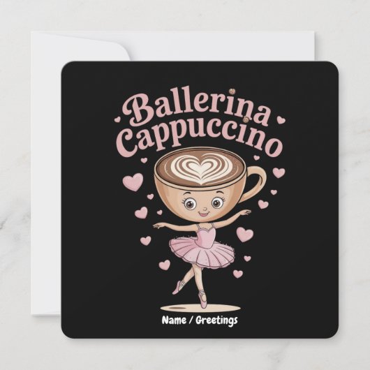 Grappige Ballerina Cappuccina Italiaanse Brainrot  Kaart (Voorkant)
