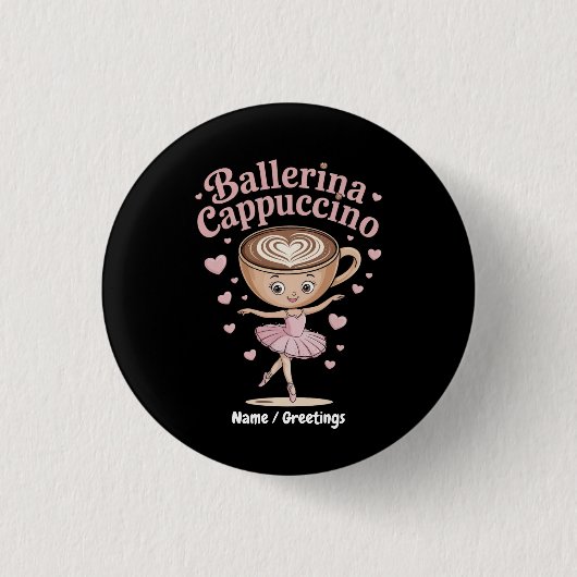 Grappige Ballerina Cappuccina Italiaanse Brainrot Ronde Button 3,2 Cm (Voorkant)