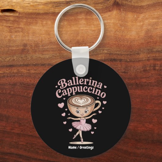 Grappige Ballerina Cappuccina Italiaanse Brainrot Sleutelhanger (Voorkant)
