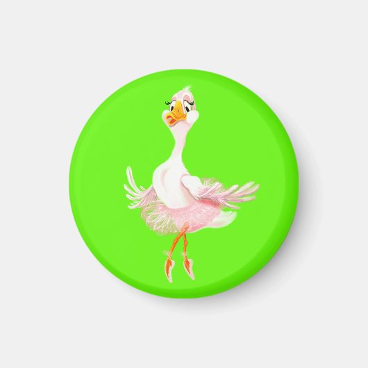 Grappige Ballerina Duck Magnet (Voorkant)