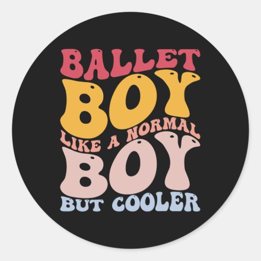 Grappige balletdanser Ballet Boy als een normale Ronde Sticker (Voorkant)