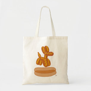 Grappige ballon hotdog lekkere cartoon kunst tote bag