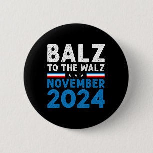Grappige Balz naar de Walz Kamala Harris Tim Walz Ronde Button 5,7 Cm