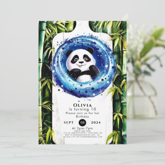 Grappige Bamboe Panda Verjaardag Kaart (Staand voorkant)