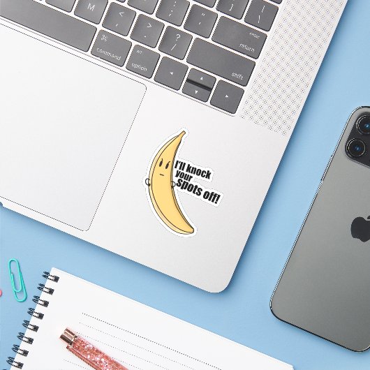 Grappige banaan Cartoon Sticker (Laptop met iPhone)