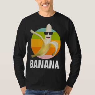 Grappige Banaan Dragen Zonnebril Retro Design Frui T-shirt