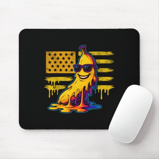 Grappige Banaan Druppelende IJs Banaan Retro Ameri Muismat (Met muis)
