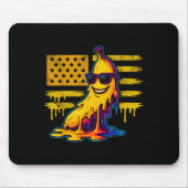 Grappige Banaan Druppelende IJs Banaan Retro Ameri Muismat (Voorkant)