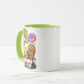 Grappige banaan en kiwi-compliment twee-tone mok (Voorkant links)