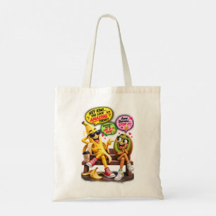 Grappige Banaan en Kiwi Complimenten Canvas Tas