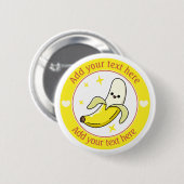 Grappige banaan gepersonaliseerd ronde button 5,7 cm (Voorkant /achterkant)