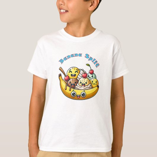Grappige banaan gespleten banaan t-shirt (Voorkant)