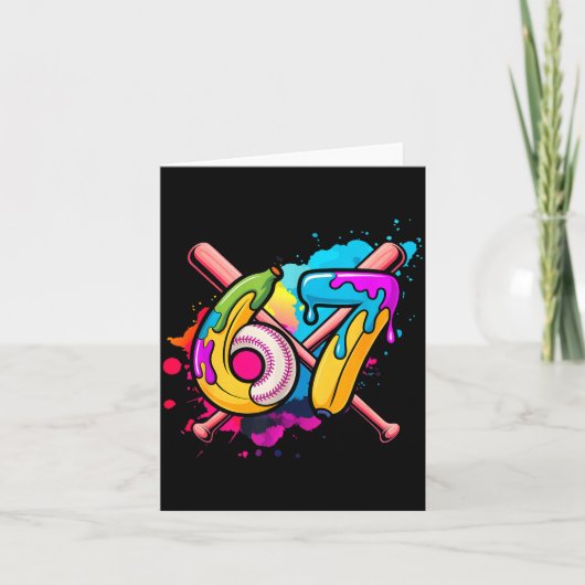 Grappige Banaan Honkbal 67 Ijs Drip Meme Kaart (Voorkant)