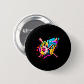 Grappige Banaan Honkbal 67 Ijs Drip Meme Ronde Button 5,7 Cm (Voorkant /achterkant)