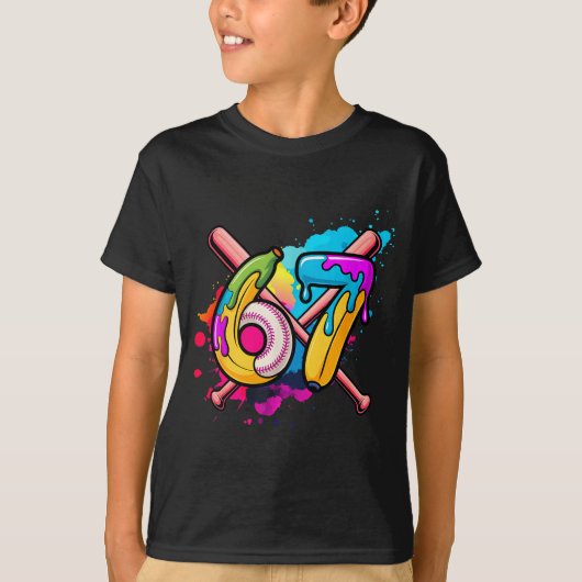 Grappige Banaan Honkbal 67 Ijs Drip Meme T-shirt (Voorkant)